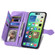 iPhone 15 Pro Max Embossed Flower Zipper Leather Phone Case - Purple
