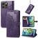iPhone 15 Pro Max Mandala Flower Embossed Leather Phone Case - Purple