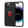 iPhone 15 Pro Max Metal Ring Holder TPU Phone Case - Black+Red