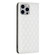 iPhone 15 Pro Max Diamond Lattice Magnetic Leather Flip Phone Case - White