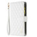 iPhone 15 Pro Max Diamond Lattice Zipper Wallet Leather Flip Phone Case - White