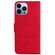 iPhone 15 Pro Max Skin Feel Pure Color Flip Leather Phone Case - Red
