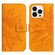 iPhone 15 Pro Max Skin Feel Sun Flower Embossed Flip Leather Phone Case with Lanyard - Yellow