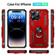 iPhone 15 Pro Max Shockproof TPU + PC Phone Case with Holder - Red
