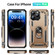 iPhone 15 Pro Max Shockproof TPU + PC Phone Case with Holder - Gold