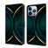 iPhone 15 Pro Max Crystal 3D Shockproof Protective Leather Phone Case - Gold Outline
