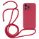 iPhone 15 Pro Max Crossbody Lanyard Liquid Silicone Case - Rose Red