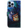 iPhone 15 Pro Coloured Drawing Flip Leather Phone Case - Oil Painting Owl