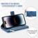 iPhone 15 Pro Multi-Card Totem Zipper Leather Phone Case - Blue