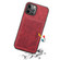 iPhone 15 Pro Denior PU Single Card Slot Holder Phone Case - Red
