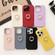 iPhone 15 Pro Litchi Texture Ring Holder Shockproof Phone Case - Yellow
