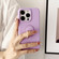 iPhone 15 Pro Litchi Texture Ring Holder Shockproof Phone Case - Yellow