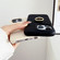iPhone 15 Pro Litchi Texture Ring Holder Shockproof Phone Case - Black