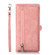 iPhone 15 Pro Zipper Card Slot Buckle Wallet Leather Phone Case - Pink