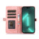 iPhone 15 Pro Zipper Card Slot Buckle Wallet Leather Phone Case - Pink