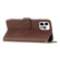 iPhone 15 Pro Heart Pattern Skin Feel Leather Phone Case - Brown