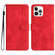 iPhone 15 Pro Heart Pattern Skin Feel Leather Phone Case - Red