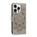 iPhone 15 Pro Sun Mandala Embossing Leather Phone Case - Grey