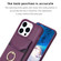 iPhone 15 Pro BF29 Organ Card Bag Ring Holder Phone Case - Dark Purple