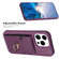 iPhone 15 Pro BF29 Organ Card Bag Ring Holder Phone Case - Dark Purple iPhone 15 Pro BF29 Organ Card Bag Ring Holder Phone Case - Dark Purple