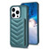 iPhone 15 Pro BF26 Wave Pattern Card Bag Holder Phone Case - Green