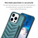 iPhone 15 Pro BF26 Wave Pattern Card Bag Holder Phone Case - Green