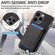 iPhone 15 Pro Denim Texture Leather Skin Phone Case with Card Slot - Black