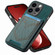 iPhone 15 Pro Denim Texture Leather Skin Phone Case with Card Slot - Green