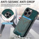iPhone 15 Pro Denim Texture Leather Skin Phone Case with Card Slot - Green