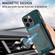 iPhone 15 Pro Denim Texture Leather Skin Phone Case with Card Slot - Green