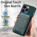 iPhone 15 Pro Denim Texture Leather Skin Phone Case with Card Slot - Green