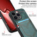 iPhone 15 Pro Denim Texture Leather Skin Phone Case with Card Slot - Green