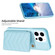 iPhone 15 Pro BF26 Wave Pattern Card Bag Holder Phone Case - Blue iPhone 15 Pro BF26 Wave Pattern Card Bag Holder Phone Case - Blue