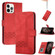iPhone 15 Pro Cubic Skin Feel Flip Leather Phone Case - Red