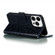 iPhone 15 Pro Lace Flower Embossing Flip Leather Phone Case - Dark Blue