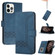 iPhone 15 Pro Cubic Skin Feel Flip Leather Phone Case - Blue