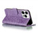 iPhone 15 Pro Lace Flower Embossing Flip Leather Phone Case - Purple