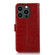 iPhone 15 Pro Crocodile Top Layer Cowhide Leather Phone Case - Red