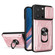 iPhone 15 Pro Sliding Camshield TPU+PC Phone Case with Card Slot - Rose Gold
