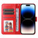 iPhone 15 Pro Embossed Sunflower Leather Phone Case - Red