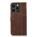 iPhone 15 Pro Stitching Thread Calf Texture Leather Phone Case - Coffee