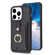 iPhone 15 Pro BF27 Metal Ring Card Bag Holder Phone Case - Black