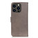 iPhone 15 Pro KHAZNEH Cowhide Texture Horizontal Flip Leather Phone Case - Khaki