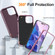 iPhone 15 Pro Life Waterproof Rugged Phone Case - Purple + Pink
