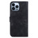 iPhone 15 Pro Lily Embossed Leather Phone Case - Black
