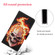 iPhone 15 Pro 3D Colored Drawing Flip Leather Phone Case - Flame Skull