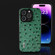 iPhone 15 Pro ABEEL Genuine Leather Ostrich Texture Phone Case - Green