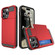 iPhone 15 Pro Multifunction Armor Slide Card Slot Phone Case - Red