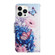 iPhone 15 Pro 3D Colored Drawing Flip Leather Phone Case - Purple butterfly