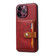 iPhone 15 Pro Calfskin Card Slot TPU + PU Phone Case - Red